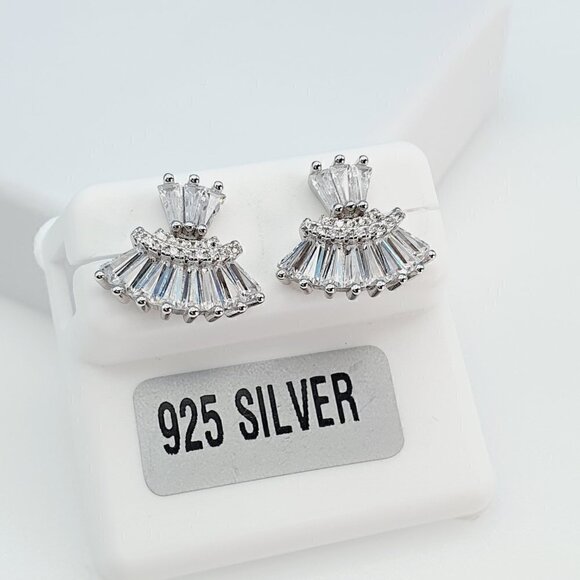 "925 Sterling Silver Cubic Zirconia Earrings, U19254838 - Picture 4 of 11